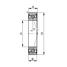 FAG主轴轴承 HCS7012-C-T-P4S, 调节，成对安装，接触角 α = 15°，两侧唇密封，非接触，限制公差