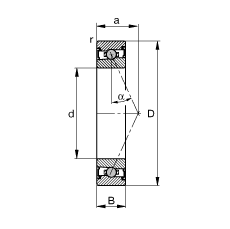 FAG主轴轴承 HCS71921-E-T-P4S, 调节，成对或单元安装，接触角 α = 25°，两侧唇密封，非接触，限制公差