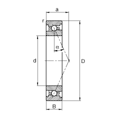 FAG主轴轴承 HS71914-E-T-P4S, 调节，成对或单元安装，接触角 α = 25°，限制公差