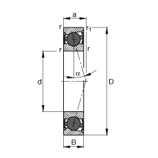 FAG主轴轴承 HCB71906-C-2RSD-T-P4S, 调节，成对或单元安装，接触角 α = 15°，陶瓷球，两侧唇密封，非接触，限制公差