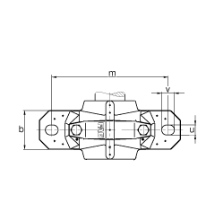 FAG直立式轴承座 SNV110-L + 222SM55-TVPA + FSV512, 根据 DIN 736/DIN737 标准的主要尺寸，剖分的调心滚子轴承，毛毡密封，脂和油润滑