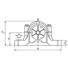 FAG直立式轴承座 SNV215-L + 21320-E1-K-TVPB + H320 + TSV620, 根据 DIN 736/DIN737 标准的主要尺寸，剖分，带锥孔和紧定套的调心滚子轴承，迷宫密封，脂和油润滑