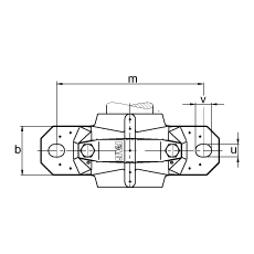 FAG直立式轴承座 SNV180-L + 1220-M + DHV220, 根据 DIN 738/DIN739 标准的主要尺寸，剖分，带圆柱孔和紧定套的自调心球轴承，V型圈密封，脂和油润滑