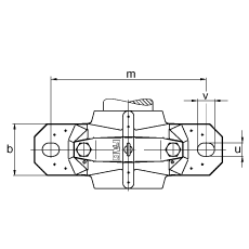 FAG直立式轴承座 SNV300-L + 22328-E1 + FSV328, 根据 DIN 738/DIN739 标准的主要尺寸，剖分，带圆柱孔和紧定套的调心滚子轴承，毛毡密封，脂和油润滑