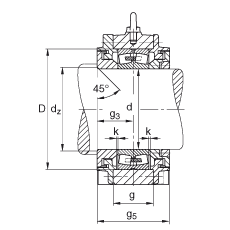 FAG直立式轴承座 BND2238-Z-Y-BF-S, 非剖分，用于带圆柱孔的调心滚子轴承，迷宫密封，脂润滑