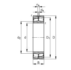 FAG调心滚子轴承 22219-E1, 根据 DIN 635-2 标准的主要尺寸