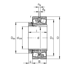 FAG调心滚子轴承 23144-B-K-MB + H3144X, 根据 DIN 635-2 标准的主要尺寸, 带锥孔和紧定套