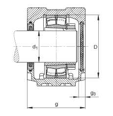 FAG直立式轴承座 SNV230-L + 23226-E1-K-TVPB + H2326X407 + FSV526X407, 根据 DIN 736/DIN737 标准的主要尺寸，剖分，带锥孔和紧定套的调心滚子轴承，毛毡密封，脂和油润滑