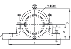 FAG直立式轴承座 S3084-H-N-FZ-AF-L + 23084B-K-MB, 剖分，用于带锥孔和紧定套的调心滚子轴承，毛毡密封，脂润滑