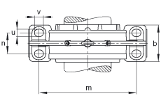 FAG直立式轴承座 BND3268-H-C-T-BF-S, 非剖分，用于带锥孔和紧定套的轴承，轴上带法兰，Taconite 密封，脂润滑