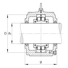 FAG直立式轴承座 S3044-H-N-FZ-BF-L + 230SM200-MA, 剖分的调心滚子轴承，毛毡密封，脂润滑